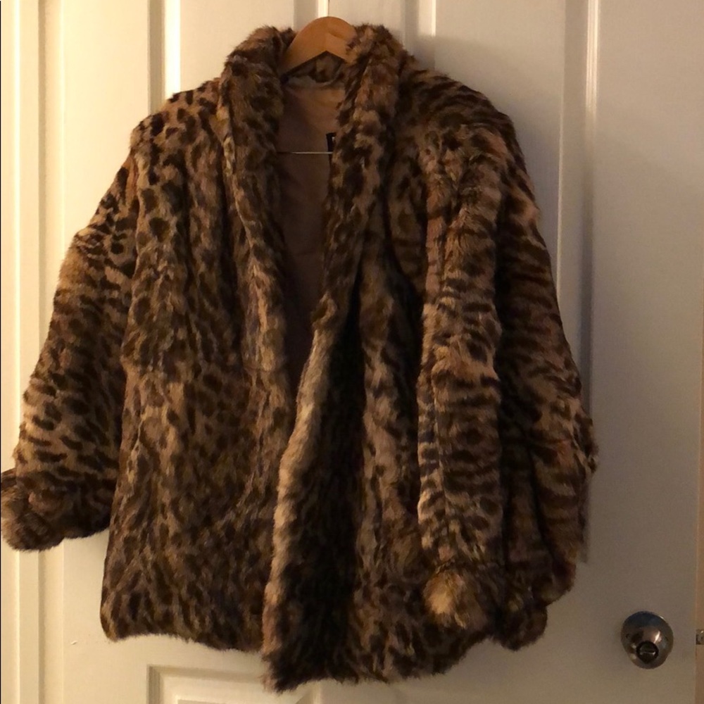 Leopard Print Fur Coat